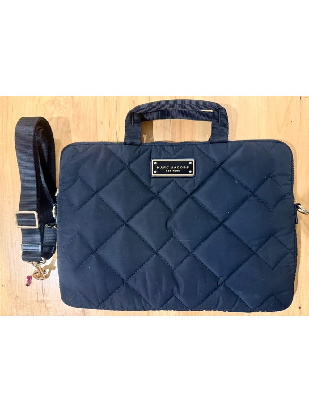 Marc Jacobs Navy Quilted Laptop Briefcase